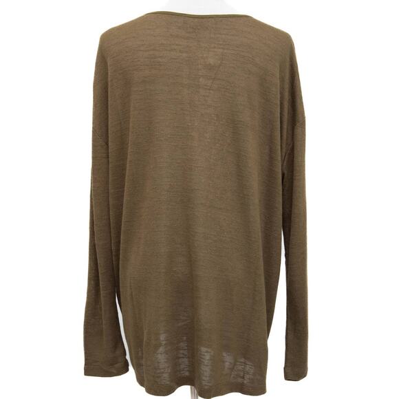 Sanctuary Olive Green Elina Long Sleeve Split-Neck Tee Size 1X - Picture 3 of 8